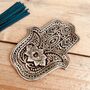 Silver Hamsa Hand Metal Incense Stick And Cone Holder, thumbnail 5 of 6