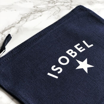 Personalised Cotton Canvas Zip Pouch, 2 of 3