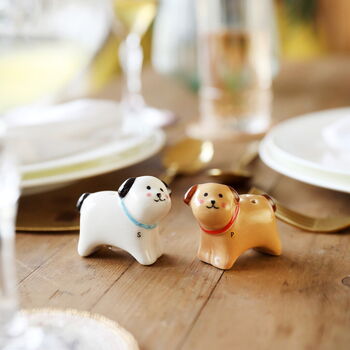 Ceramic Dog Shaped Salt And Pepper Shakers, 4 of 4
