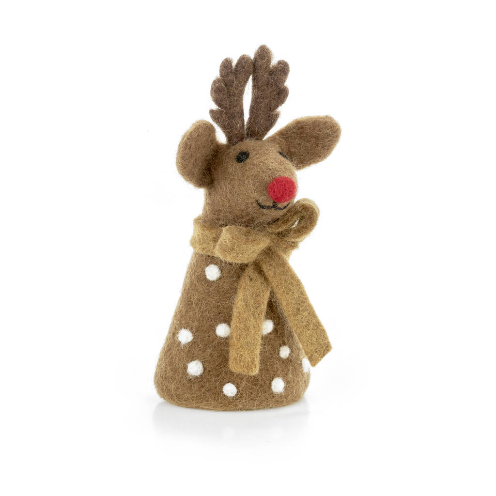 Handmade Felt Rudolph Christmas Tree Topper