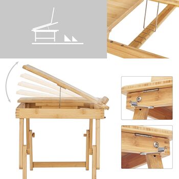Folding Laptop Table Adjustable Bamboo, 8 of 8