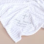 Personalised White Embossed Christening Blanket, thumbnail 2 of 8