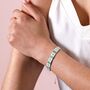 Blue Beaded Woven Cord Bracelet In Gold, thumbnail 4 of 5