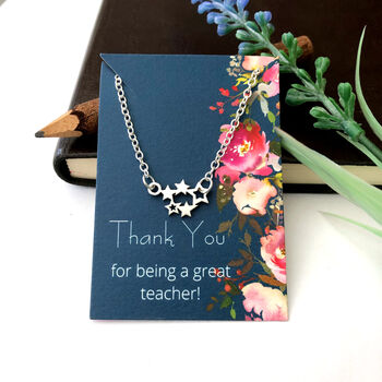 Sterling Silver Thank You Teacher Magic Star Bracelet, 5 of 12