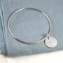 Solid Sterling Silver Initial Charm Bangle, thumbnail 2 of 5