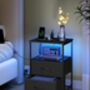 Bedside Table LED Charging Station Side End Table, thumbnail 3 of 7