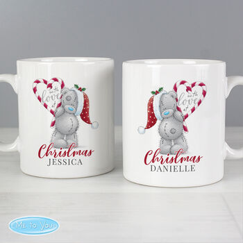 Personalised With Love At Christmas Couples Mug Set, 3 of 4