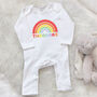 Rainbow Babygrow Or T Shirt Personalised With Name, thumbnail 2 of 4