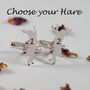 Sterling Silver Boxing Hare Earrings, thumbnail 2 of 5