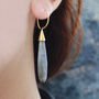 Labradorite Statement Gold Plated Silver Drop Earrings, thumbnail 2 of 6