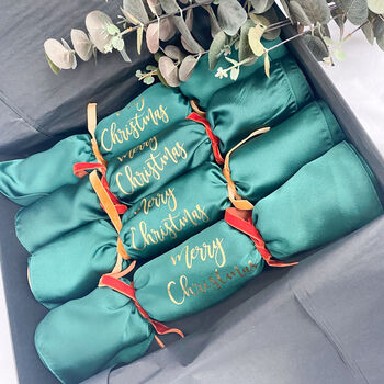 Personalised Reusable Green Christmas Crackers, 2 of 5