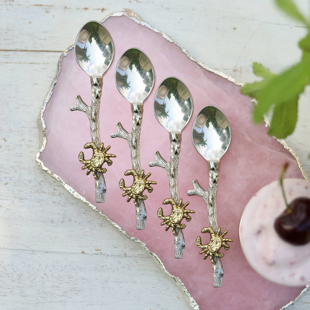 Set Of Four Crab Coffee Spoons, 1 of 1