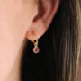 Hampton Ruby And Gold Plated Gemstone Earrings, thumbnail 2 of 4