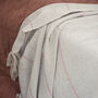 Natural Throw With Pink Stripes, thumbnail 1 of 4