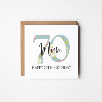 Floral 50th, 60th, 70th, 80th Birthday Card, 4 of 8