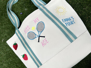 Embroidered Wimbledon Inspired Tote, 2 of 4