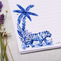 A4 Letter Writing Paper Tiger Blue Porcelain, thumbnail 2 of 4