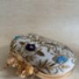 Flower Clasp Oval Off White Clutch, thumbnail 9 of 9