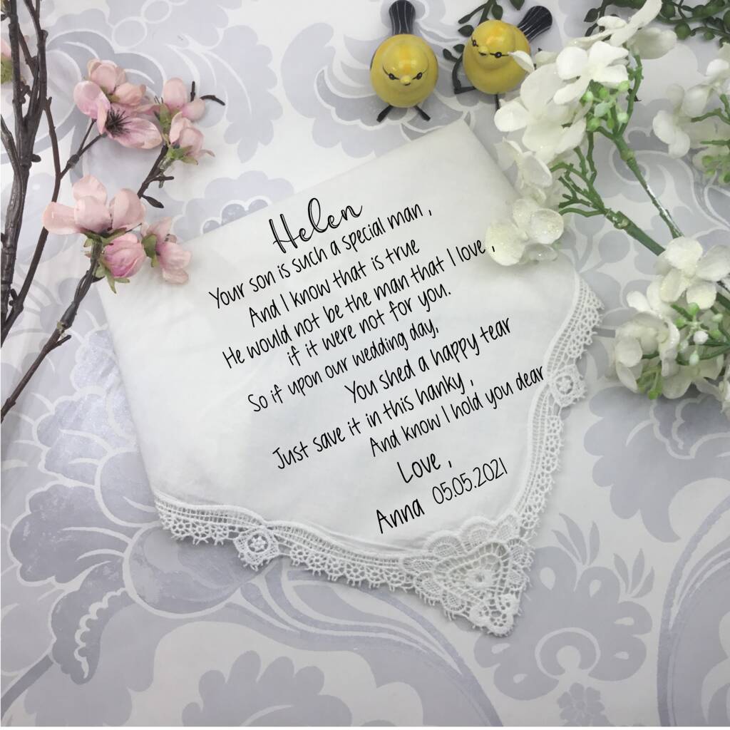Mother Of The Groom Custom Hanky Gift From Bride, 1 of 7