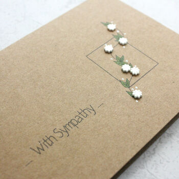 Sympathy Card, Bereavement Card, Simple Floral Design, 2 of 4
