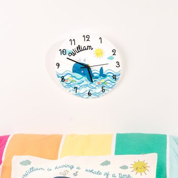 Personalised Whale Sea Themed Bedroom Clock, 4 of 5