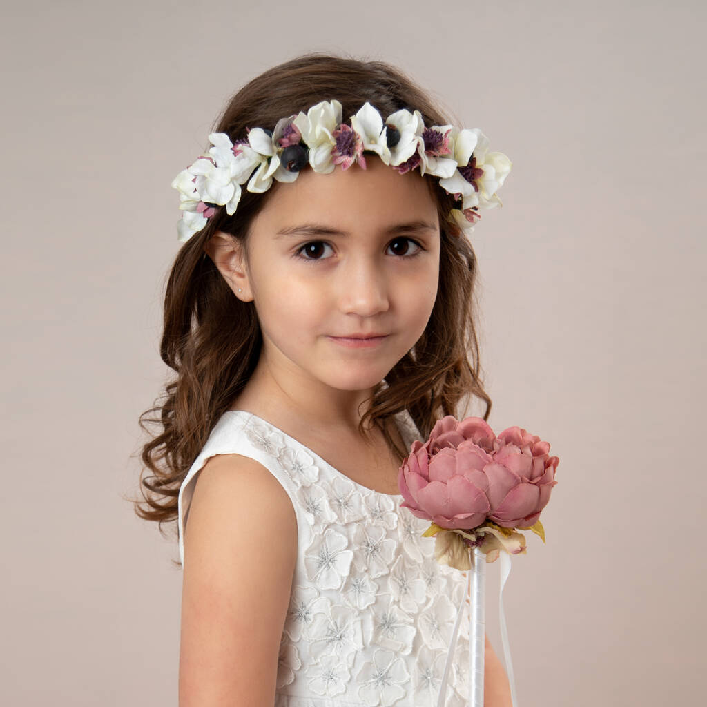 Ivory And Dusky Pink Hydrangea Flower Crown