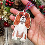 King Charles Spaniel Hanging Wooden Christmas Decoration, thumbnail 1 of 7