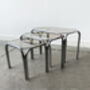 Mid Century Chrome And Smoked Glass Nesting Tables, thumbnail 4 of 12