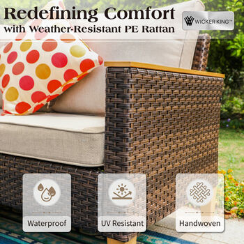 199.1cm Wide L Shaped Premium All Weather Wicker Sofa, 7 of 10