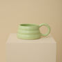 Green Handmade Wavy Ceramic Mug, thumbnail 1 of 6