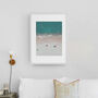 Four Beach Umbrellas Ocean Coastal Art Print, thumbnail 6 of 10