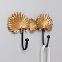 G Decor Gold Dust Double Palm Leaves Wall Coat Hooks, thumbnail 1 of 3