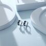 Sterling Silver Tiny 6mm Cz Huggie Hoop Earrings, thumbnail 3 of 9