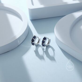 Sterling Silver Tiny 6mm Cz Huggie Hoop Earrings, 3 of 9