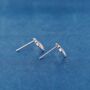 925 Sterling Silver Crown Stud Earrings, thumbnail 4 of 7