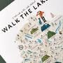 Walk The Lakes Illustrated Map Checklist Print, thumbnail 3 of 8