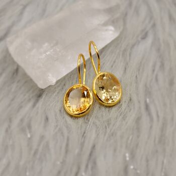 Citrine Earrings, Sterling Silver Gold Earrings, 5 of 11