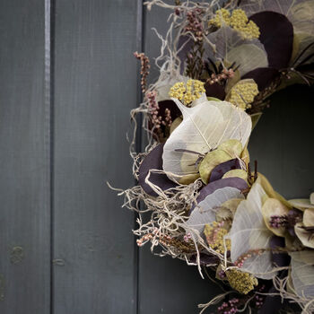 Dried Lunaria Wreath With Skeleton Leaves, 3 of 5