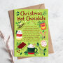 Festive Christmas Card, Hot Chocolate Recipe Card, thumbnail 1 of 3