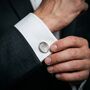 Silver Fingerprint Stamp Cufflinks, thumbnail 1 of 8