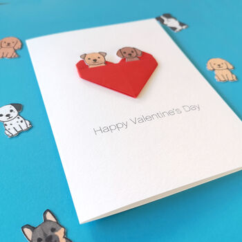 Personalised Dog Valentine's Day Origami Heart Card, 8 of 9