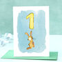 Rabbit First Birthday Card, thumbnail 1 of 8