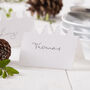 White Cut Our Christmas Tree Place Cards, thumbnail 1 of 2
