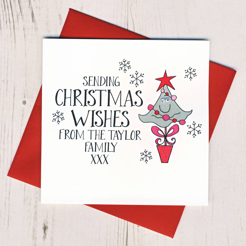 Ten Personalised Christmas Tree Cards By Eggbert & Daisy