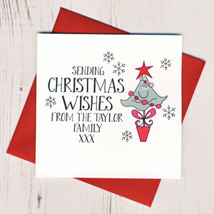 Ten Personalised Christmas Tree Cards By Eggbert & Daisy