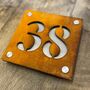 Corten And Stainless Steel House Number, thumbnail 1 of 12
