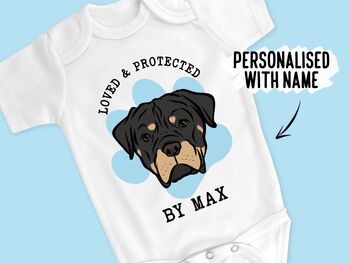 Rottweiler Dog Baby Onesie, 2 of 6