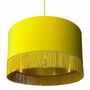 Yellow Velvet Lampshades With Gold Lining And Fringing, thumbnail 4 of 11