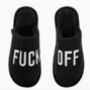'F**K Off' Black Fleece Slippers, thumbnail 2 of 3
