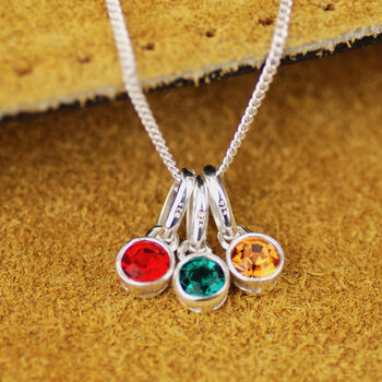 Personalised Sterling Silver Family Birthstone Necklace, 5 of 9
